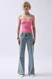 SUPPLİERBY Straplez Dokulu Crop