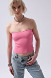 SUPPLİERBY Straplez Dokulu Crop