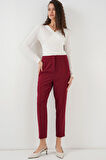 SUPPLİERBY 6650 Yüksek Bel Kumaş Pantolon - Bordo