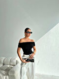 SUPPLİERBY SANDY MADONNA YAKA BODYSUİT - Siyah