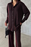 SUPPLİERBY SİMLİ GÖMLEK - PANTOLON TAKIM - Bordo