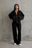 SUPPLİERBY Siyah Cepli Triko Ceket Ve Pantolon Takım