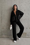 SUPPLİERBY Siyah Cepli Triko Ceket Ve Pantolon Takım