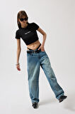 SUPPLİERBY Nepo Baskılı Crop T-Shirt