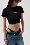 SUPPLİERBY Nepo Baskılı Crop T-Shirt