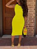 SUPPLİERBY Kadın Bodycon Midi Boy Dalgıç Elbise