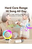 Astronot RGB Bluetooth Hoparlör Kablosuz Karaoke Taşınabilir Led Parti Işıklı Mikrofon Seti PEMBE