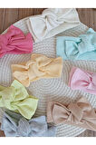 KIZ BEBEK ÇOCUK BANDANA KAŞKORSE 8'Lİ RİBANA SAÇ BANDANASI FİYONK BAĞLAMALI %100 PAMUKLU HEDİYELİK