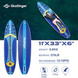 Plans Mavi Stand up Paddle Board 335x84x15 cm ölçülerinde Şişme Sörf Tahtası Full Set