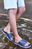 Erkek Lacivert Kaymaz Taban Terlik Deniz Plaj Havuz Banyo Terliği Günlük Terlikk SPORT-7842