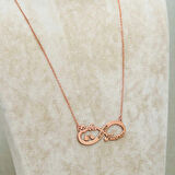 Supertrend ​gümüş Rose Kuşlu Sonsuzluk İsimli Kolye