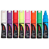 Supertrend Chalk 8 mm Kesik Uç Su Bazlı Sıvı Tebeşir Kalemi Seti 8 Renk