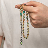 Supertrend Gümüş 1000 Ayar Kazaz Püsküllü Sıkma Kehribar Tesbih