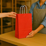 Supertrend Kraft Çanta Kırmızı Orta Boy 25x31cm 25li