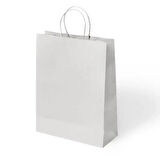 Beyaz Büküm Saplı Kraft Çanta 31x41cm