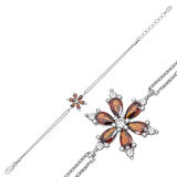 Supertrend Gümüş Kırmızı Lotus Çiçeği Bileklik