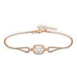 Supertrend Gümüş Rose Dikdörtgen Baget Bileklik