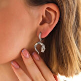 Supertrend ​gümüş Sallantılı Kaplan Figürlü Kadın Küpe