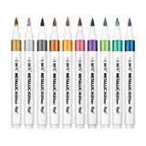Supertrend Supertrend Acrylic Duo Metallic Marker Çift Uçlu Yaldızlı Su Bazlı Akrilik Boyama Markörü Seti 10 RENK