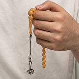 Supertrend Gümüş Kazaz Püsküllü Sıkma Kehribar Tesbih