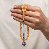 Supertrend Gümüş Kazaz Püsküllü Sıkma Kehribar Tesbih