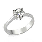 Supertrend Gümüş Tek Taş Kadın Yüzük