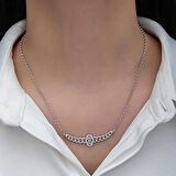 Supertrend Gümüş Gurmet Zincirli Fatma Ana Eli Baget Taşlı Kadın Kolye