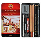 Supertrend Gioconda Art Set Karakalem Eskiz Çizim Seti Metal Kutu