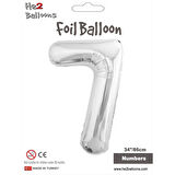 7 Rakam Gümüş Folyo Balon 34"