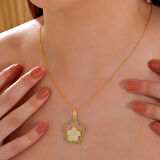 Supertrend ​gümüş Gold Çiçek Desenli Kadın Kolye