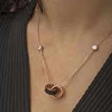 Supertrend Gümüş Rose İç İçe Geçmiş Halka Kolye