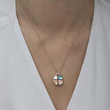 Supertrend Gümüş Rose Renkli Açılabilen Yonca Kadın Kolye