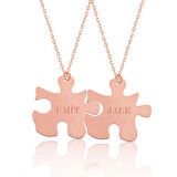 Supertrend Gümüş Rose Kişiye Özel Puzzle İsimli Kolye