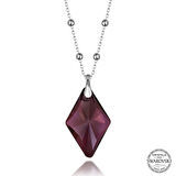 Supertrend Swa Crystal Taşlı Ametist Top Zincir Gümüş Kadın Kolye