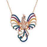 Supertrend Gümüş Rose Zümrüdü Anka Kuşu Kadın Kolye