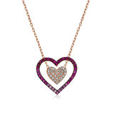 Supertrend Gümüş Rose İki Kalp Kadın Kolye