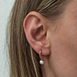 Supertrend Gümüş Rose İnci Kadın Küpe