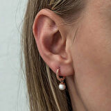 Supertrend Gümüş Rose İnci Kadın Küpe