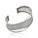 Supertrend Gümüş Eskitme Desenli Kadın Bilezik