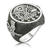 Supertrend Gümüş Osmanlı Devlet Armalı Erkek Yüzük