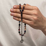 Supertrend Gümüş Kazaz Püsküllü Sıkma Kehribar Tesbih