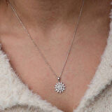 Supertrend Gümüş Beyaz Manolya Çiçeği Kadın Kolye