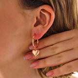 Supertrend Gümüş Rose Kalp Sallantılı Kadın Küpe