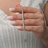 Supertrend Gümüş 3.5 Mm Beyaz Taşlı Su Yolu Kadın Bileklik