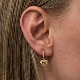 Supertrend Gümüş Gold Kalp Kurdele Sallantılı Kadın Küpe