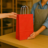 Supertrend Kraft Çanta Kırmızı Büyük Boy 31x41cm 25li