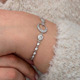 Supertrend Gümüş Zirkon Taşlı Ay Yıldız Kadın Bileklik