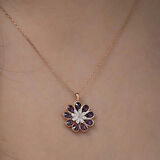 Supertrend Gümüş Rose Erguvan Çiçeği Kolye