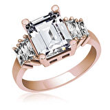 Supertrend Gümüş Rose Baget Taşlı  Kadın Yüzük