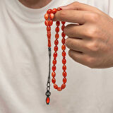 Supertrend Gümüş 1000 Ayar Kazaz Püsküllü Sıkma Kehribar Tesbih